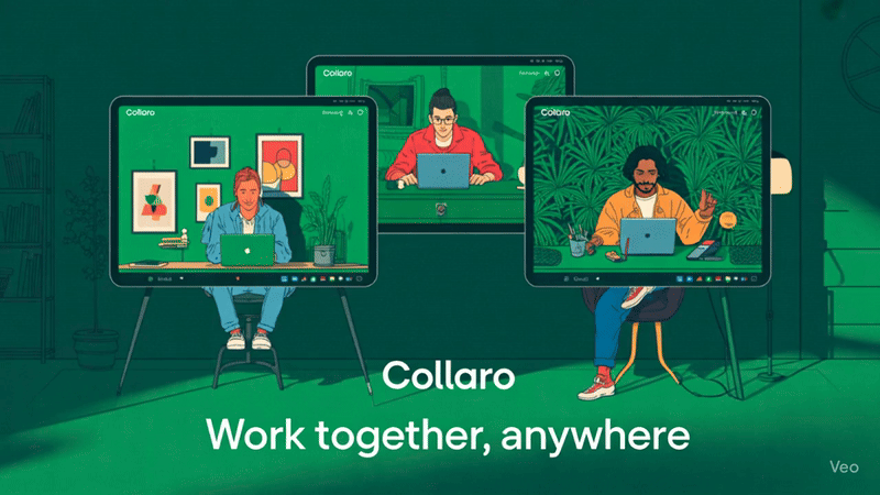 Hero animation showcasing Collaro